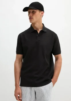 Poloshirt regular aus Bio-Baumwolle und Leinen