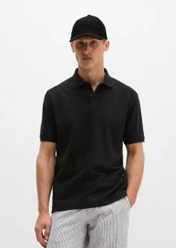 Poloshirt regular aus Bio-Baumwolle und Leinen