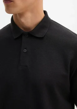 Poloshirt regular aus Bio-Baumwolle und Leinen