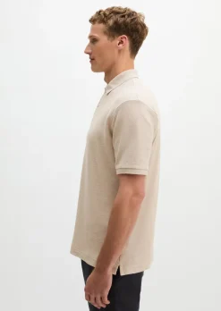 Poloshirt regular aus Bio-Baumwolle und Leinen