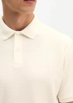 Poloshirt regular aus Bio-Baumwolle und Leinen