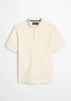 Poloshirt regular aus Bio-Baumwolle und Leinen