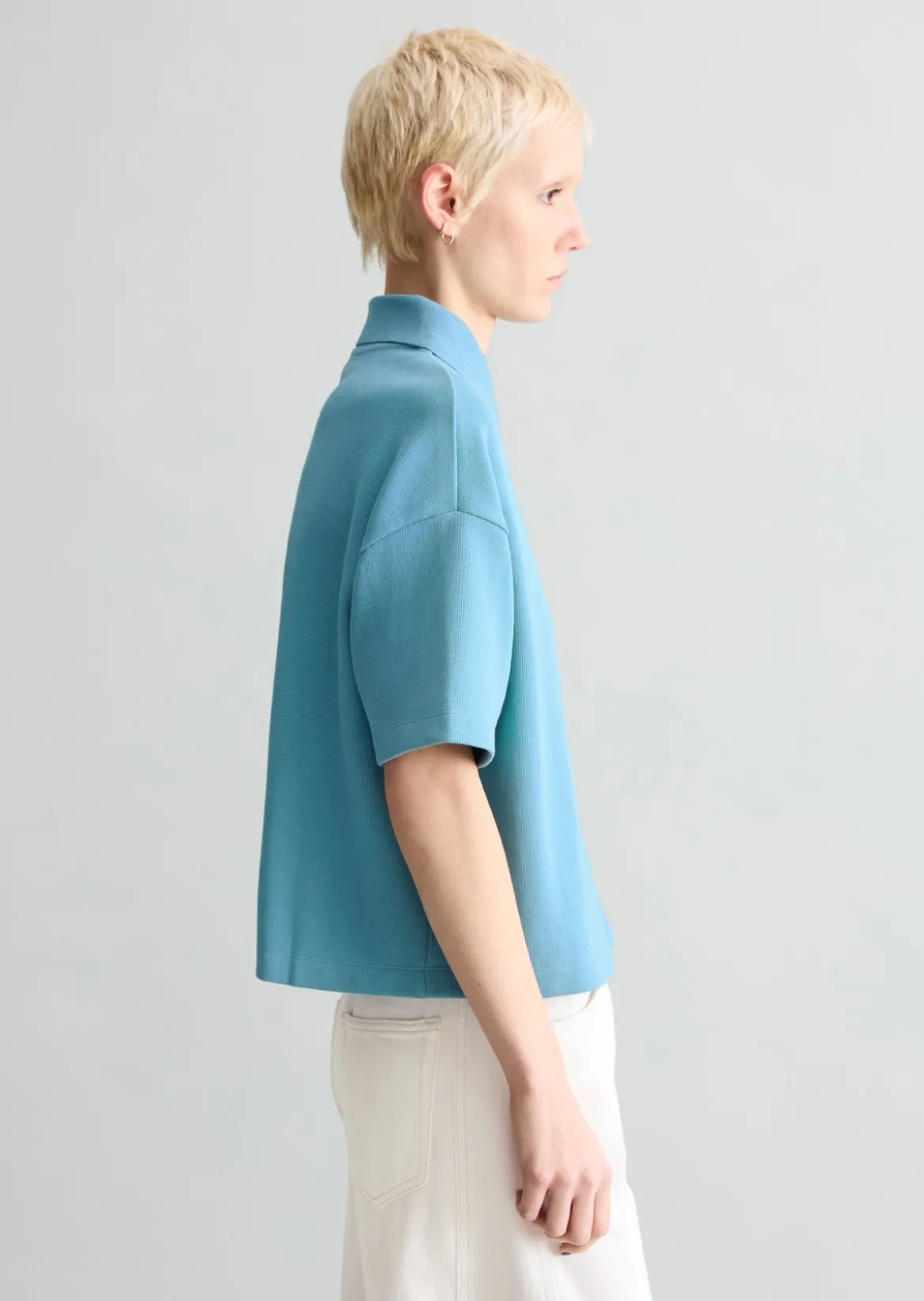 Poloshirt relaxed aus weichem Rib-Jersey