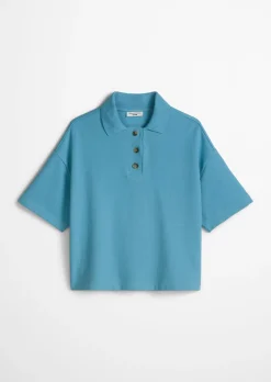 Poloshirt relaxed aus weichem Rib-Jersey