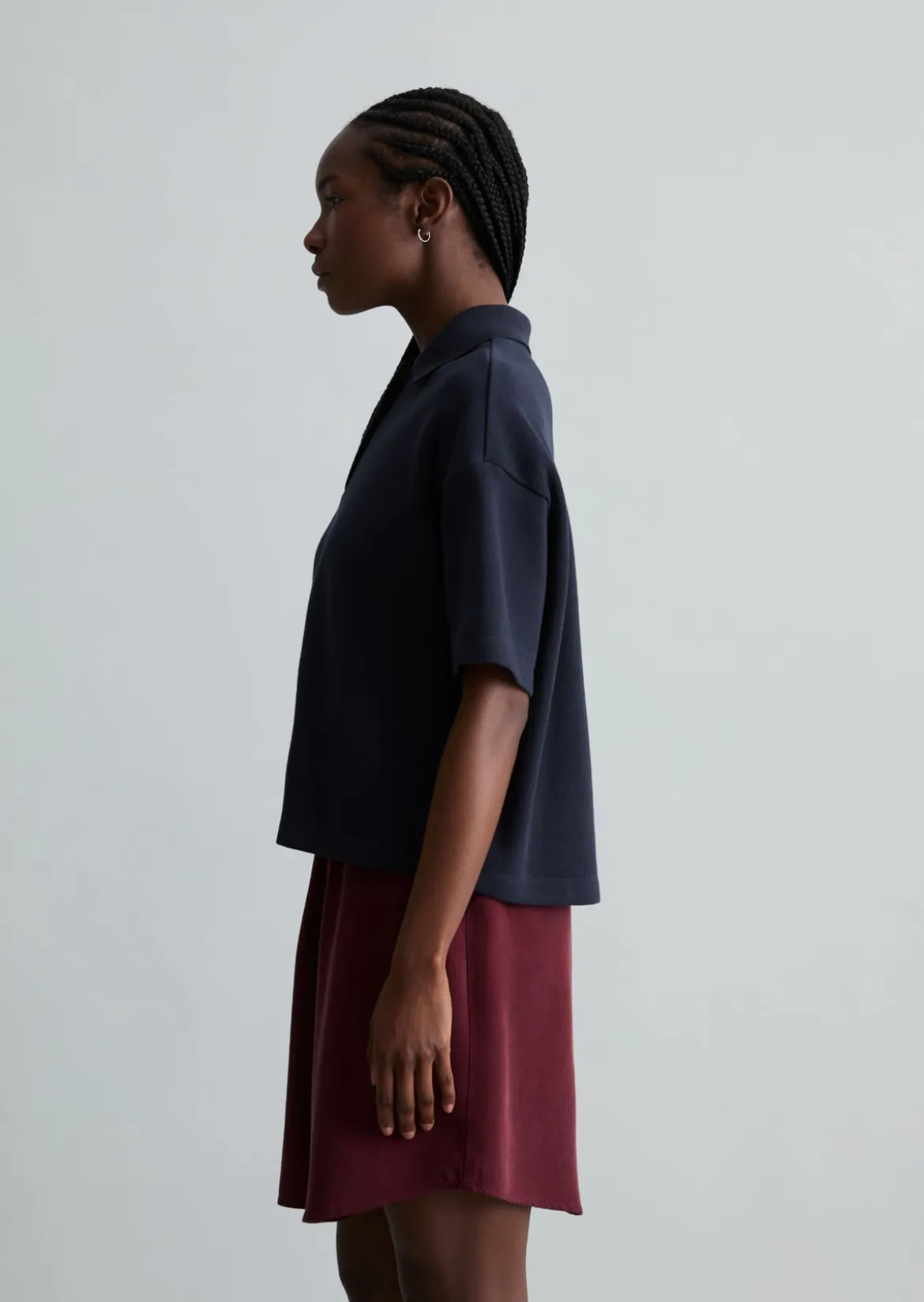 Poloshirt relaxed aus weichem Rib-Jersey