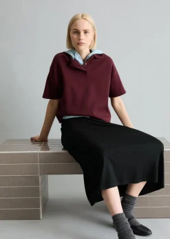 Poloshirt relaxed aus weichem Rib-Jersey