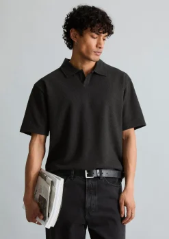 Poloshirt relaxed mit feiner Bouclé-Struktur