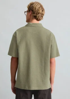 Poloshirt relaxed mit feiner Bouclé-Struktur
