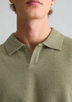 Poloshirt relaxed mit feiner Bouclé-Struktur