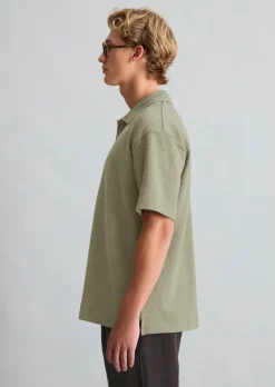 Poloshirt relaxed mit feiner Bouclé-Struktur