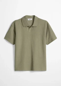 Poloshirt relaxed mit feiner Bouclé-Struktur