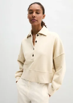 Polo-Sweatshirt oversize mit recycelter Baumwolle