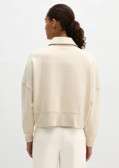 Polo-Sweatshirt oversize mit recycelter Baumwolle
