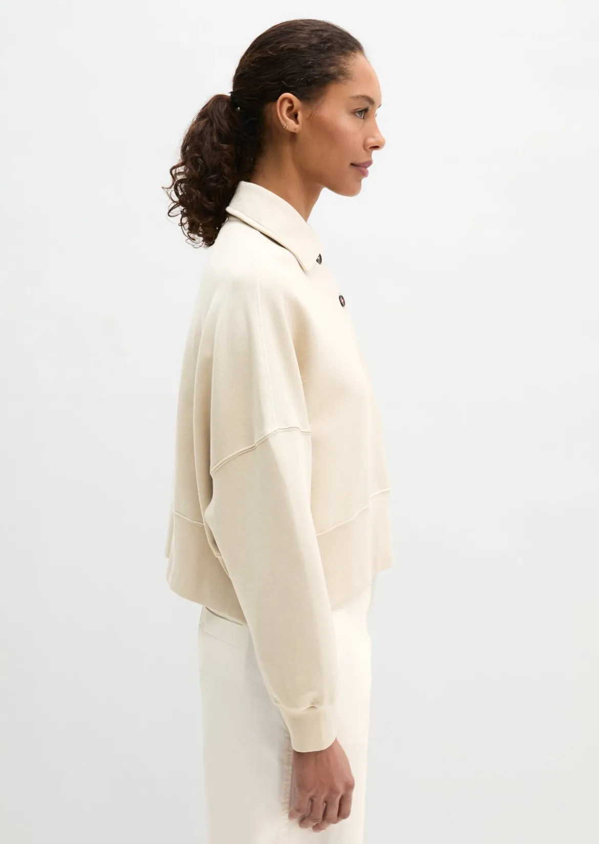 Polo-Sweatshirt oversize mit recycelter Baumwolle