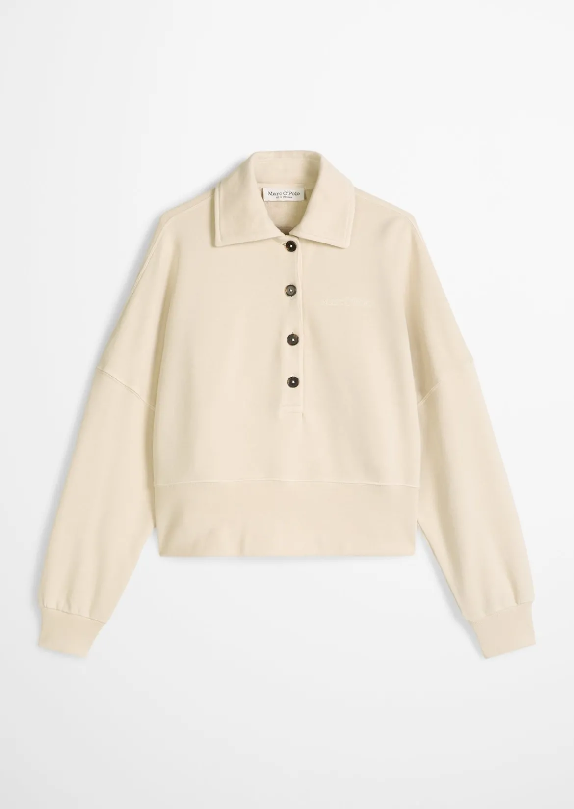 Polo-Sweatshirt oversize mit recycelter Baumwolle
