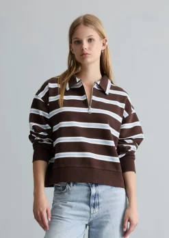Polo-Sweatshirt relaxed aus Bio-Baumwolle