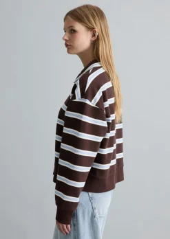 Polo-Sweatshirt relaxed aus Bio-Baumwolle
