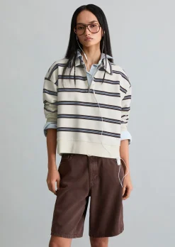 Polo-Sweatshirt relaxed aus Bio-Baumwolle