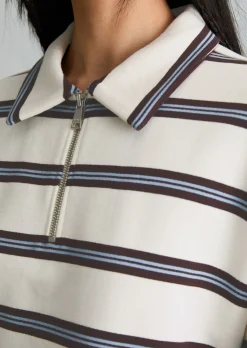 Polo-Sweatshirt relaxed aus Bio-Baumwolle