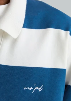 Polo-Sweatshirt relaxed mit gedrucktem Streifenmuster