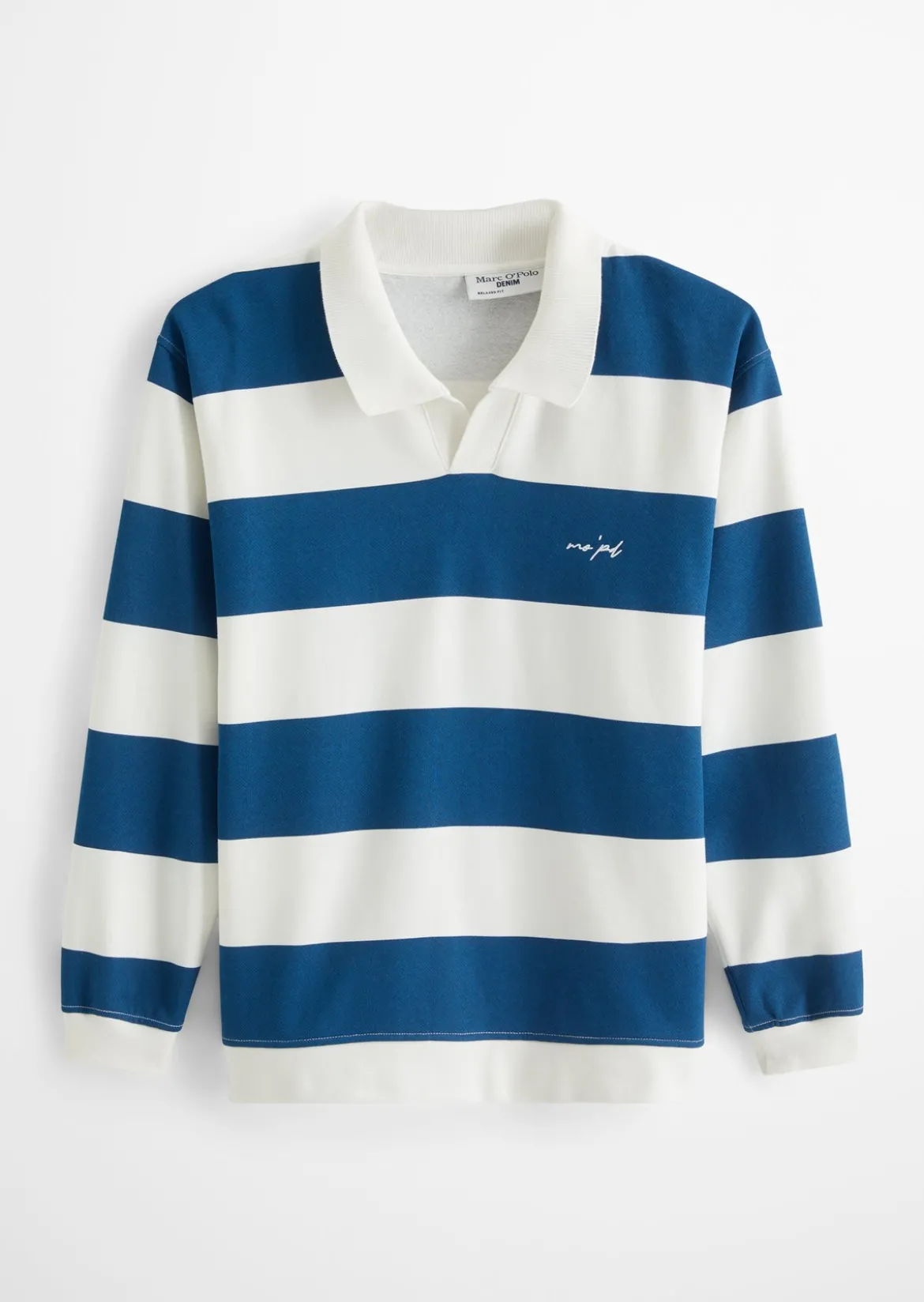 Polo-Sweatshirt relaxed mit gedrucktem Streifenmuster
