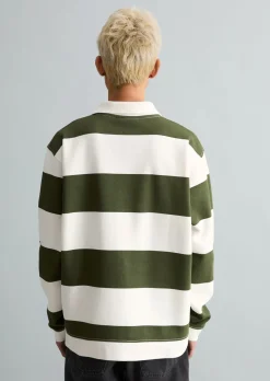 Polo-Sweatshirt relaxed mit gedrucktem Streifenmuster