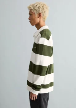 Polo-Sweatshirt relaxed mit gedrucktem Streifenmuster