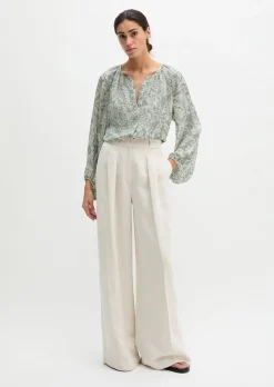 Print-Bluse loose aus leichtem Viskose-Twill
