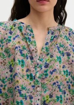 Print-Bluse relaxed aus bedrucktem Baumwoll-Voile