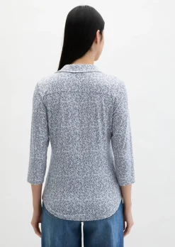 Print-Jerseybluse regular aus LENZING™ ECOVERO™