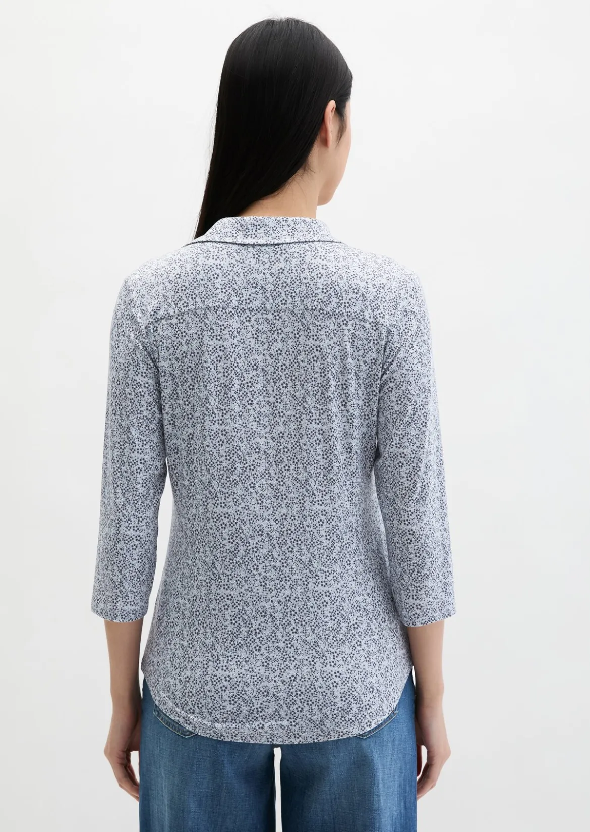 Print-Jerseybluse regular aus LENZING™ ECOVERO™