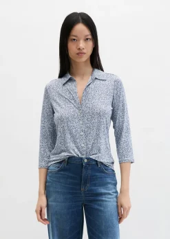 Print-Jerseybluse regular aus LENZING™ ECOVERO™