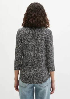 Print-Jerseybluse regular aus LENZING™ ECOVERO™