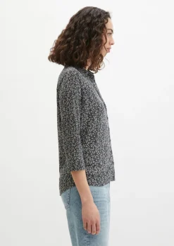 Print-Jerseybluse regular aus LENZING™ ECOVERO™