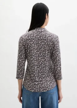 Print-Jerseybluse regular aus LENZING™ ECOVERO™