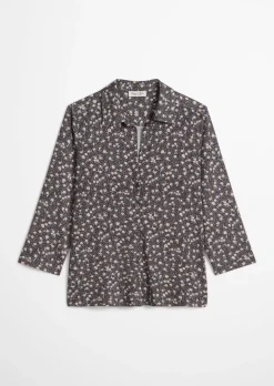 Print-Jerseybluse regular aus LENZING™ ECOVERO™