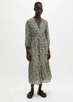 Print-Kleid flared aus bedruckter Viskose