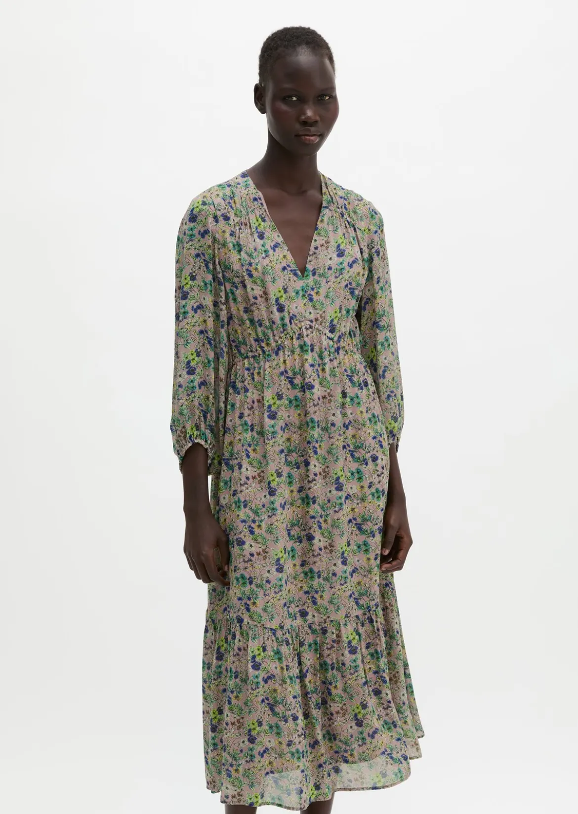 Print-Kleid flared aus bedruckter Viskose