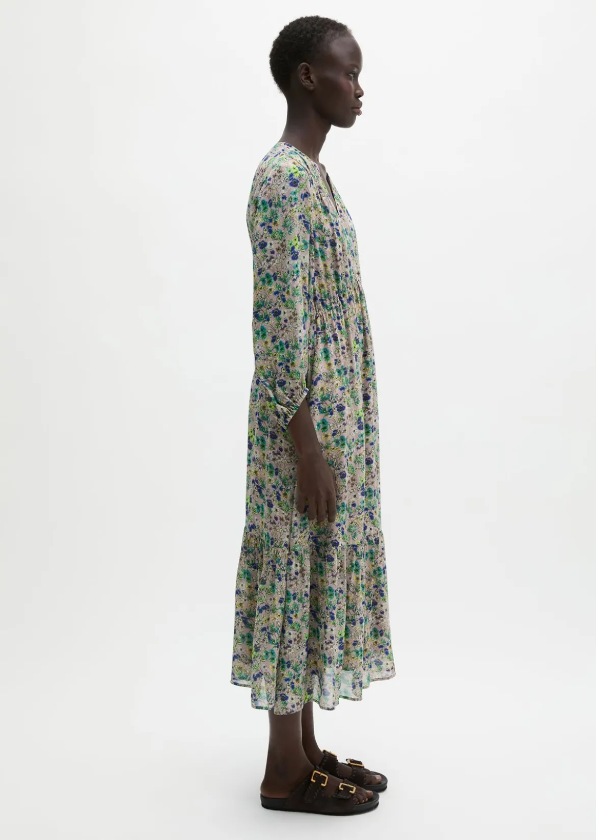 Print-Kleid flared aus bedruckter Viskose