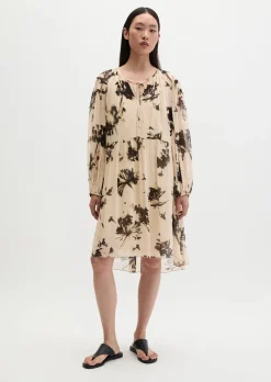 Print-Kleid loose aus Crinkle-Viskose