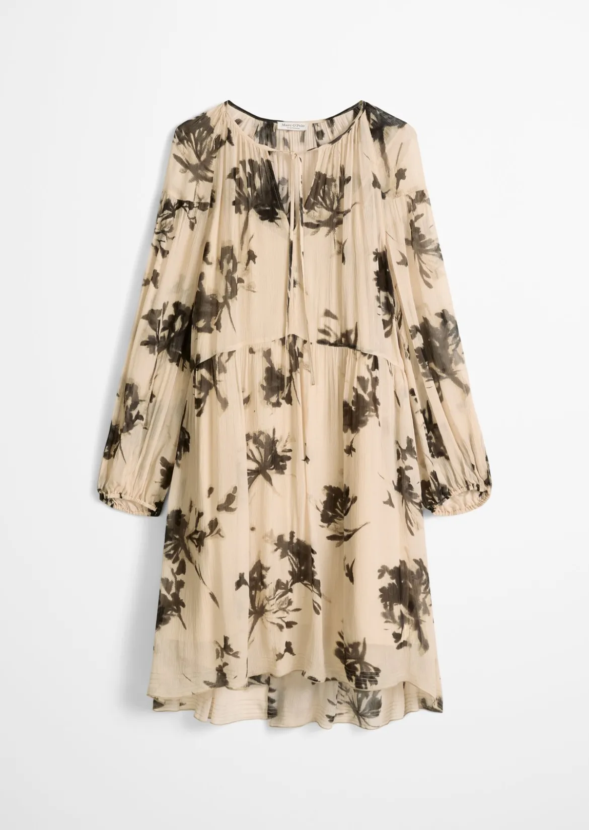 Print-Kleid loose aus Crinkle-Viskose