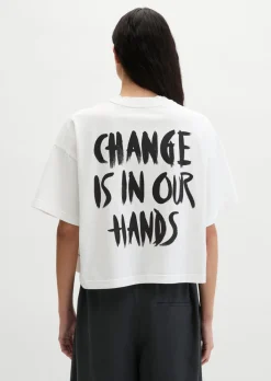 Print-T-Shirt loose aus regenerativer Bio-Baumwolle