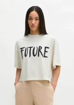 Print-T-Shirt loose aus regenerativer Bio-Baumwolle