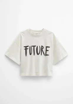 Print-T-Shirt loose aus regenerativer Bio-Baumwolle