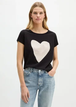 Print-T-Shirt regular aus leichtem Single Jersey