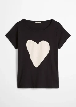 Print-T-Shirt regular aus leichtem Single Jersey