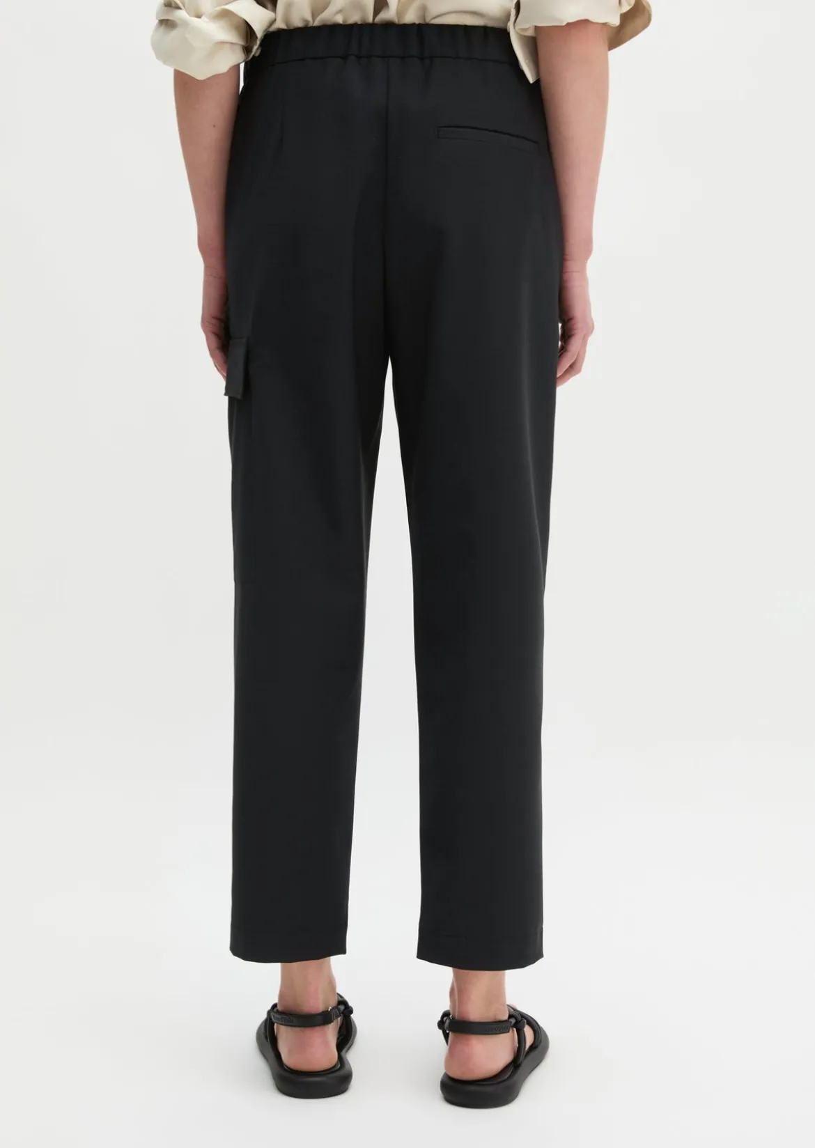 Pull-On-Cargo-Pants regular aus Schurwolle-Stretch-Mix