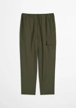 Pull-On-Cargo-Pants regular aus Schurwolle-Stretch-Mix
