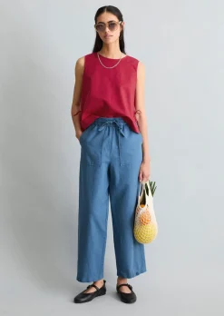 Pull-on-Pants regular aus Leinen-Baumwolle-Mix