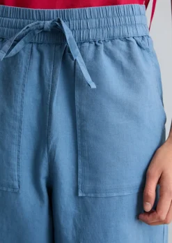 Pull-on-Pants regular aus Leinen-Baumwolle-Mix